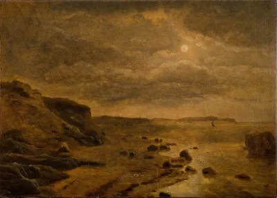 Moonlight The West Coast Of Jutland At Bovbjerg