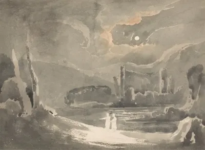 Moonlit Landscape With A Ruined Castle