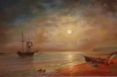 Moonlit Night Over A Coastal Landscape