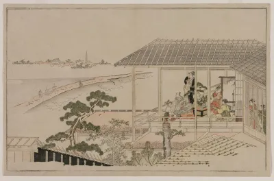 Moonrise Over The Nihon Embankment And The Yoshiwara