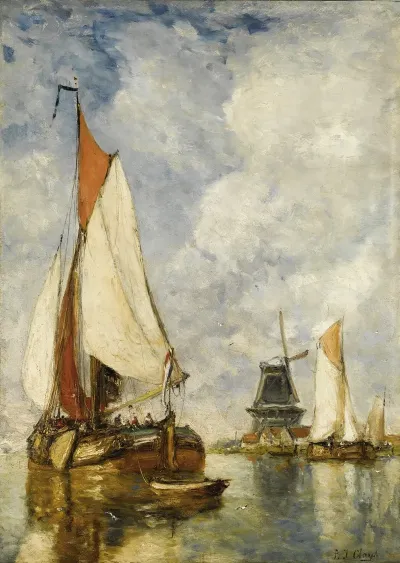 Moored Ships At Harbour