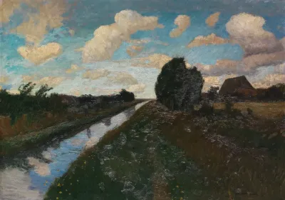 Moorkanal Mit Hohem Himmel