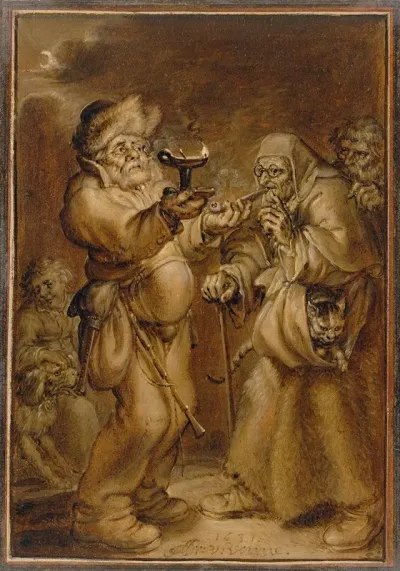 Moralizing Scene With An Old Woman And A Man