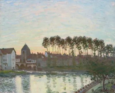 Moret Sur Loing Au Soleil Couchant
