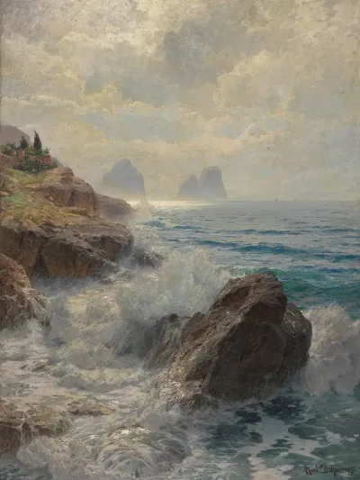 Morgenstimmung Am Strand Von Capri