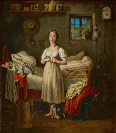Morgentoilette Eines Madchens