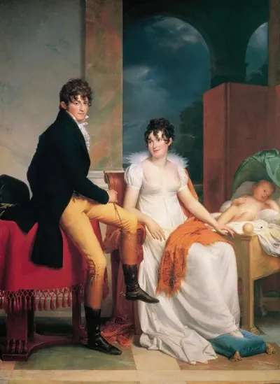 Moritz Christian Reichsgraf Von Fries With His Wife Maria Theresia Josepha And The Son Moritz1805