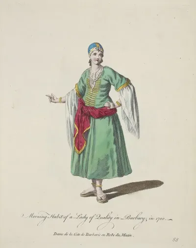 Morning Habit Of A Lady Of Quality In Barbary In 1700 Dame De La Cote De Barbarie En Robe Du Matin