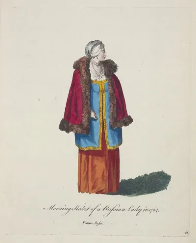 Morning Habit Of A Russian Lady In 1764 Femme Russe