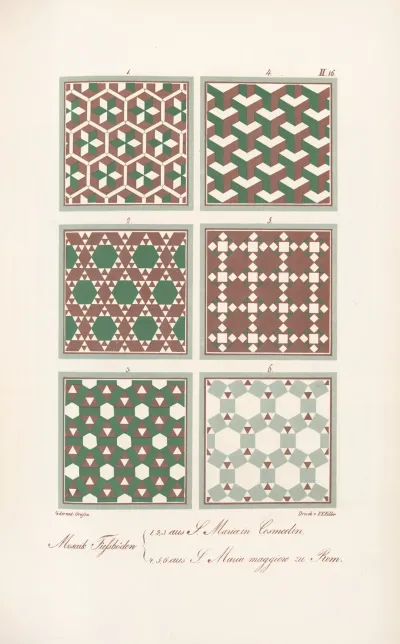 Mosaik Fussboden 1 2 3 Aus S Maria In Cosmedin 4 5 6 Aus S Maria Maggiore Zu Rom