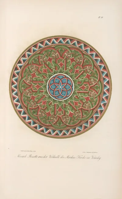 Mosaik Rosette Aus Der Vorhalle Der Markus Kirche Zu Venedig