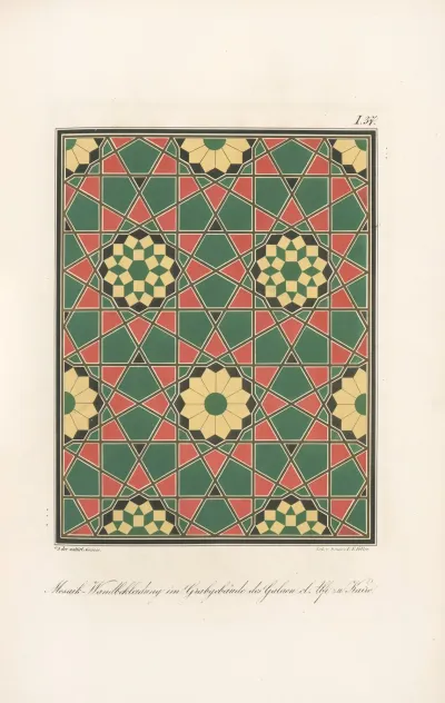 Mosaik Wandbekleidung Im Grabgebaude Des Galaon El Alfi Zu Kairo 2
