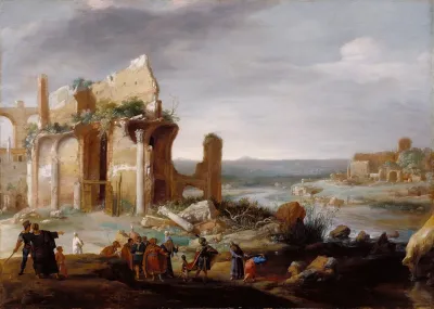 Moses And Aaron Changing The Rivers Of Egypt To Blood