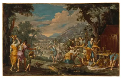 Moses And Aaron Collecting Offerings To Build The Temple