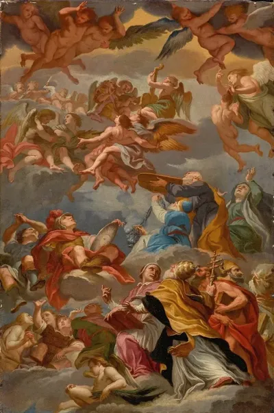 Moses And The Fathers Of The Latin Church With Music Making Angels