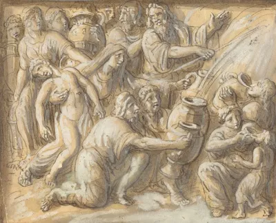 Moses Drawing Water From The Rock