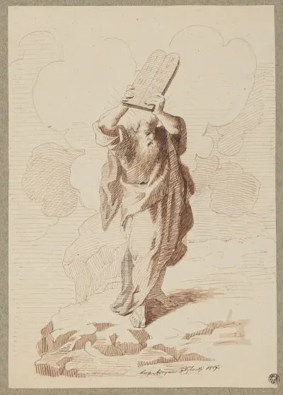 Moses Holding The Tablets With The Ten Commandments