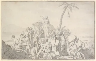 Moses Lader Det Rode Hav Traede Tilbage Og Faraos Haer Oversvomme