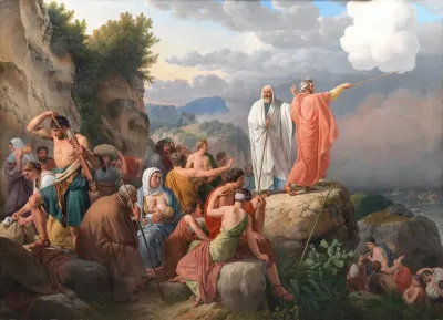 Moses Lader Det Rode Hav Vende Tilbage Og Faraos Haer Oversvommes