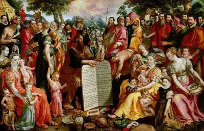 Moses Showing The Tablets Of The Law To The Israelites With Portraits Of Members Of The Panhuys Family Their Relatives And Friends