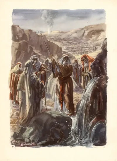 Moses Strikes Water From The Rock 3
