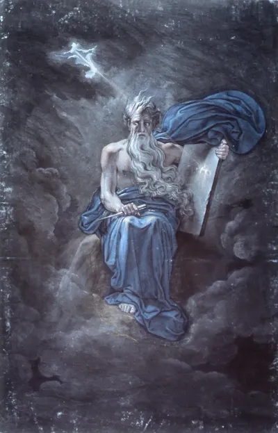 Moses With The Tables Of Law On Top Of The Mountain Sinai