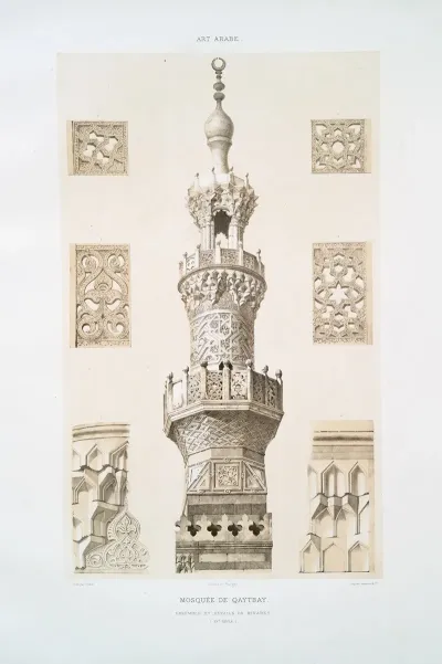 Mosquee De Qaytbay Ensemble Et Details Du Minaret Xve Siecle