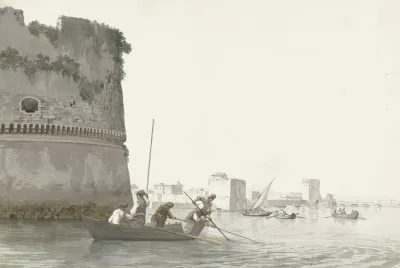 Mosselvissers Op Mare Piccolo Bij De Vestingwerken Van Tarente
