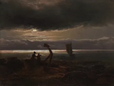 Mother And Child By The Sea
