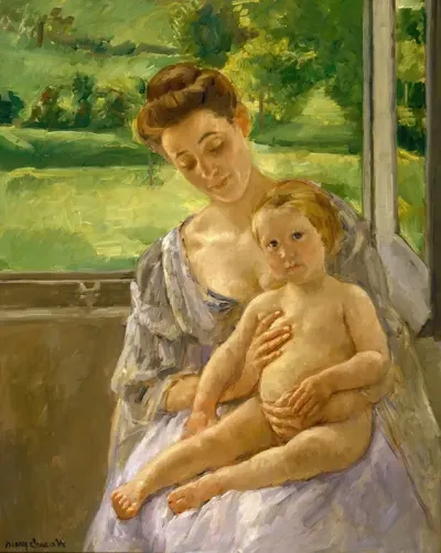 Mother And Child In The Conservatory