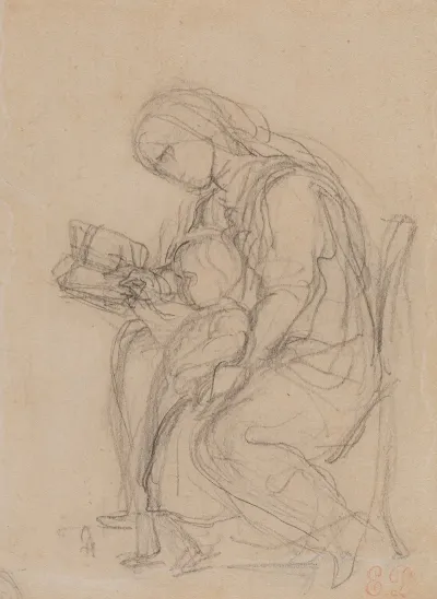 Mother And Child Reading The Education Of The Virgin