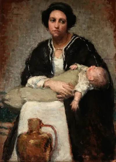 Mother And Sleeping Baby