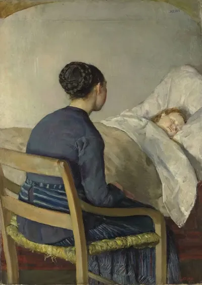 Mother At Her Childs Bed