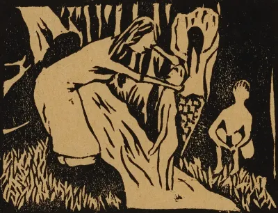 Mother With Children Bathing