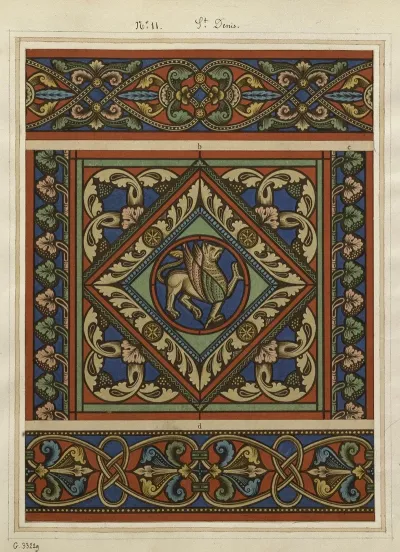 Motifs De Vitraux Pour Saint Denis Entrelacs Et Griffon
