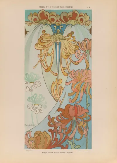 Motifs Pour Grande Frise Combinaisons Ornementales Chrysanthemes