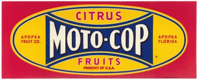 Moto Cops Citrus Fruit Label