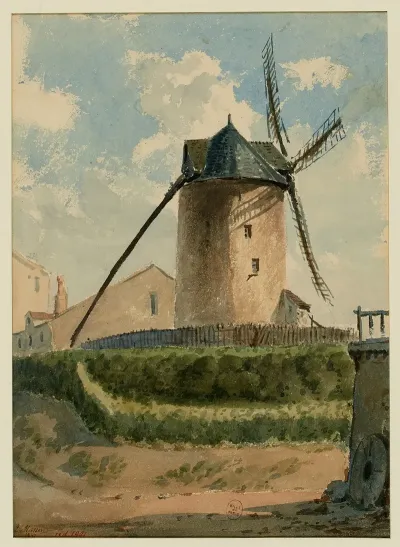 Moulin Rue Girardon A Montmartre En 1847 18eme Arrondissement Paris