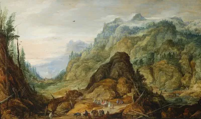 Mountain Landscape With A Caravan
