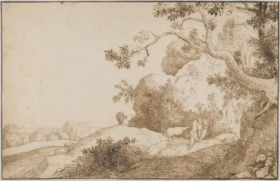 Mountain Landscape With A Distant View Behind