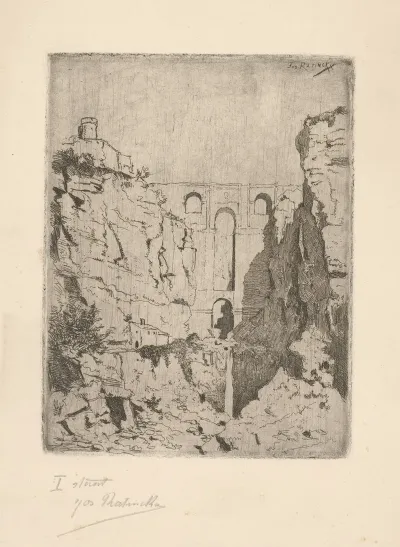 Mountain Landscape With A Ruin In A Gorge