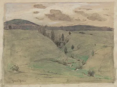Mountain Landscape With A Stream Flowing In A Gorge