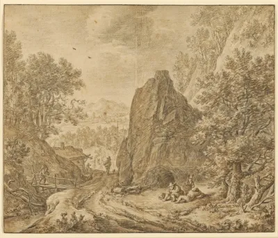 Mountain Landscape With Figures