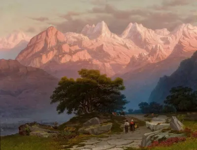 Mountain Landscape With Staffage