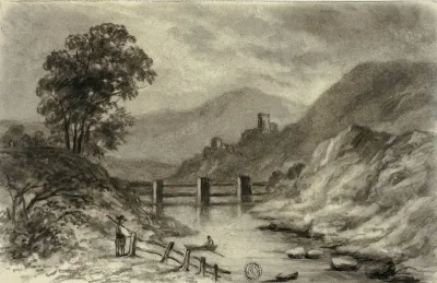 Mountain Stream With Boat