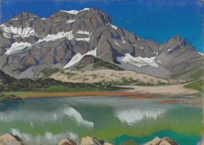 Mountainous Landscape And Haystacks