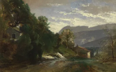 Mountainous Landscape At Voreppe Dauphine