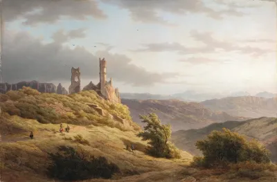 Mountainous Landscape With A Ruin