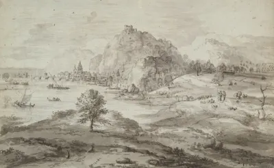Mountainous Landscape With Harbor And City
