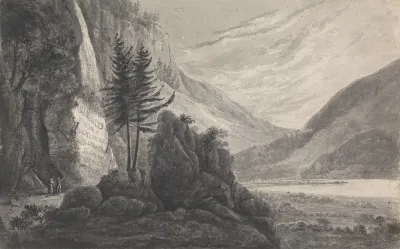 Mountainous Landscape With Inscription To Salomon Gessner Switzerland